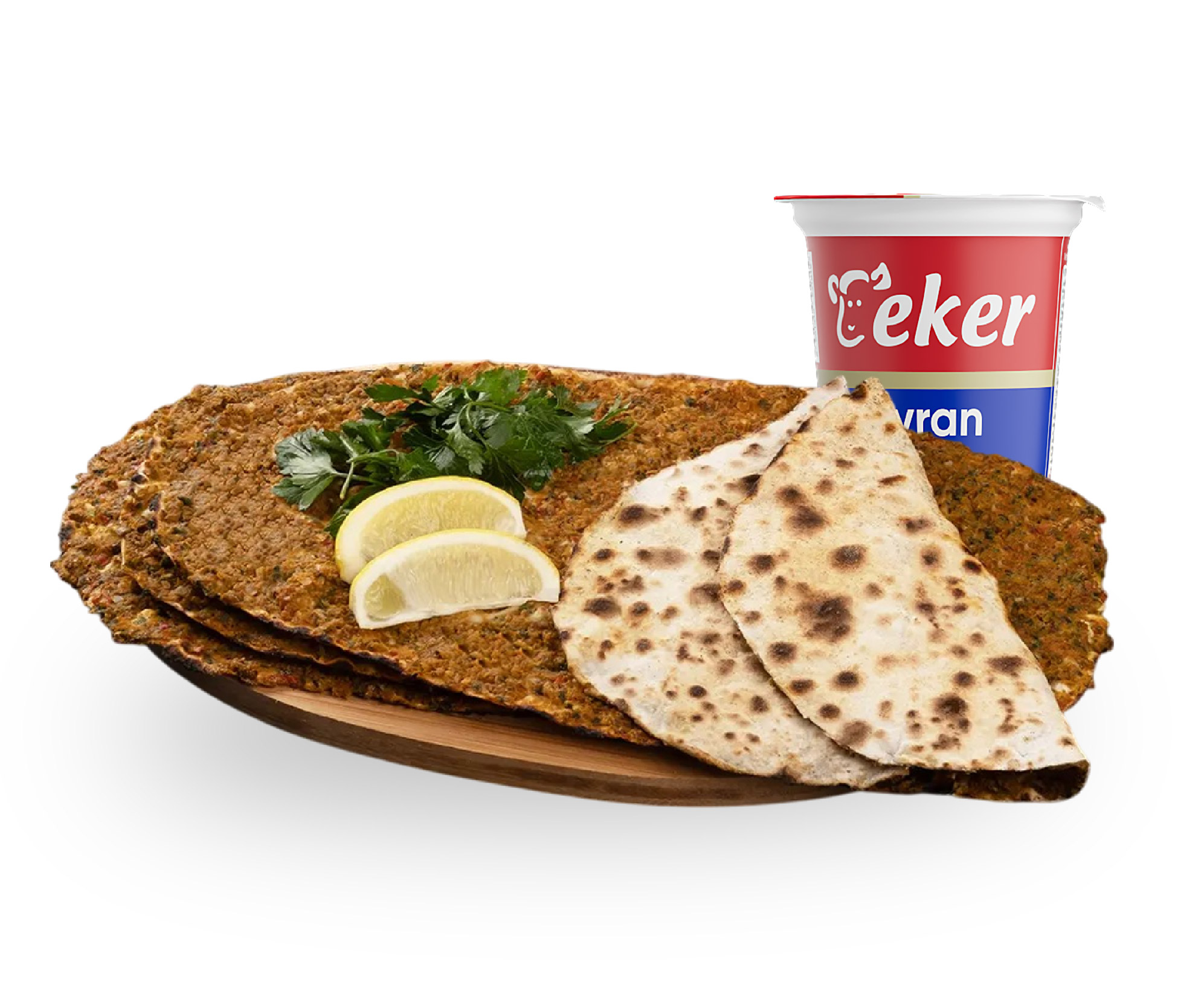 3 Lü Lahmacun + AYRAN (Sade)